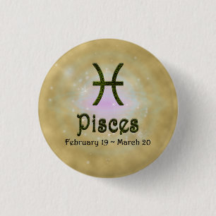 Chapa Redonda De 2,5 Cm Elegir color Piscis Zodiac Rótulo Astrológico