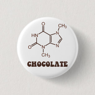 Chapa Redonda De 2,5 Cm Elemento de chocolate científico Teobromina Molécu