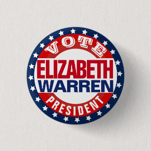 Chapa Redonda De 2,5 Cm Elizabeth Warren como presidenta