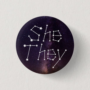Chapa Redonda De 2,5 Cm Ella/Ellas Galaxy Starry Night Sky Constellation P