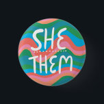 Chapa Redonda De 2,5 Cm ELLA/ELLOS Pronouns colorful Handletter Green Pink<br><div class="desc">Decora tu ropa con este botón de arte genial. ¡Hace un gran regalo! Puede personalizar y agregar texto también. Revisa mi tienda por muchos más colores y patrones! Hazme saber si también te gustaría algo personalizado.</div>