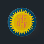 Chapa Redonda De 2,5 Cm ELLA / SU Pronouns Sunshine Pride Handletter<br><div class="desc">Decora tu ropa con este botón de arte genial. ¡Hace un gran regalo! Puede personalizar y agregar texto también. Revisa mi tienda por muchos más colores y patrones! Hazme saber si también te gustaría algo personalizado.</div>