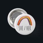 Chapa Redonda De 2,5 Cm ELLA/SU Pronouns Watercolor Arcoiris<br><div class="desc">Decora tu ropa con este botón de arte genial. Puede personalizar y agregar texto también. Revisa mi tienda por muchos más colores y patrones! Hazme saber si también te gustaría algo personalizado.</div>