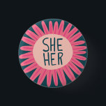 Chapa Redonda De 2,5 Cm ELLA / SUS Pronouns Orgullo de Flor manejado<br><div class="desc">Decora tu ropa con este botón de arte genial. ¡Hace un gran regalo! Puede personalizar y agregar texto también. Revisa mi tienda por muchos más colores y patrones! Hazme saber si también te gustaría algo personalizado.</div>