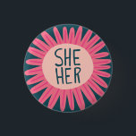 Chapa Redonda De 2,5 Cm ELLA / SUS Pronouns Orgullo de Flor manejado<br><div class="desc">Decora tu ropa con este botón de arte genial. ¡Hace un gran regalo! Puede personalizar y agregar texto también. Revisa mi tienda por muchos más colores y patrones! Hazme saber si también te gustaría algo personalizado.</div>
