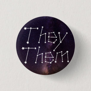 Chapa Redonda De 2,5 Cm Ellos/Ellos Galaxy Starry Night Sky Constellellati
