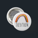 Chapa Redonda De 2,5 Cm ELLOS/ELLOS Pronouns acuarela Arcoiris<br><div class="desc">Decora tu ropa con este botón de arte genial. Puede personalizar y agregar texto también. Revisa mi tienda por muchos más colores y patrones! Hazme saber si también te gustaría algo personalizado.</div>