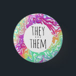 Chapa Redonda De 2,5 Cm ELLOS/ELLOS Pronuncian el colorido PERSONALIZADO d<br><div class="desc">Decora tu ropa con este botón de arte genial. ¡Hace un gran regalo! Puede personalizar y agregar texto también. Revisa mi tienda por muchos más colores y patrones! Hazme saber si también te gustaría algo personalizado.</div>