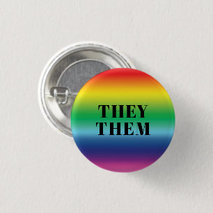 Chapa Redonda De 2,5 Cm Ellos, Ellos, Pronundan Lgbtq Lgbt Orgullo Arcoiri