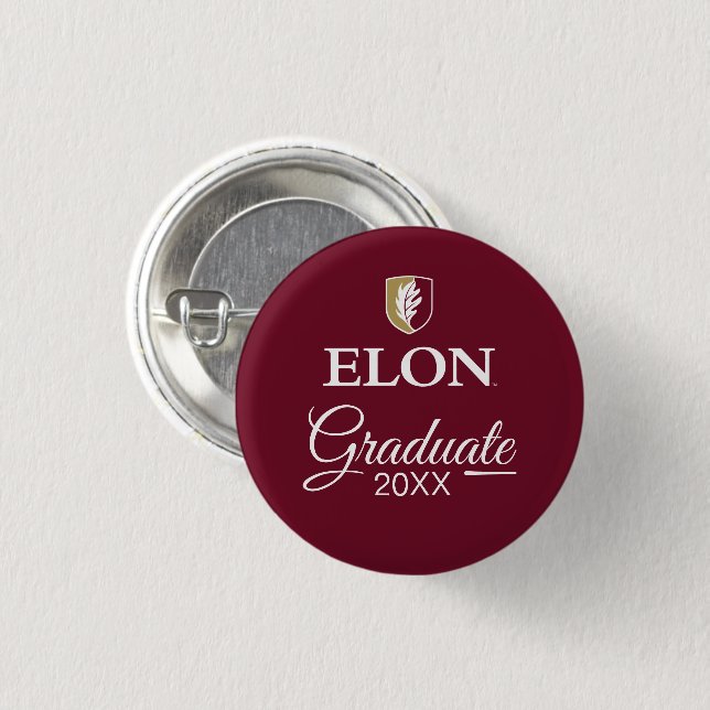 Chapa Redonda De 2,5 Cm Elon | Graduación (Anverso y reverso)