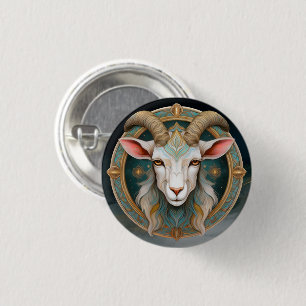 Chapa Redonda De 2,5 Cm Emblema de Cabra Fantasía RPG Grimmloch