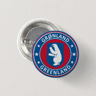 Chapa Redonda De 2,5 Cm Emblema de Groenlandia