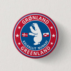 Chapa Redonda De 2,5 Cm Emblema de Groenlandia