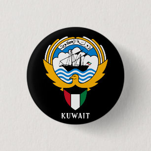Chapa Redonda De 2,5 Cm Emblema de Kuwait