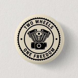 Chapa Redonda De 2,5 Cm Emblema de libertad de motor de motocicleta vintag