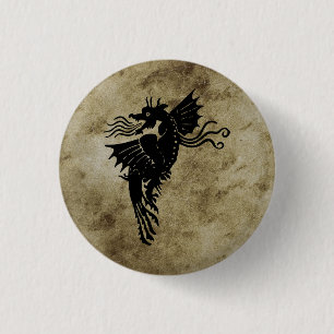 Chapa Redonda De 2,5 Cm Emblema de tótem animal espiritual silueta de drag