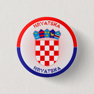 Chapa Redonda De 2,5 Cm Emblema del Patrimonio de Croacia