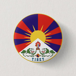 Chapa Redonda De 2,5 Cm Emblema del Tíbet