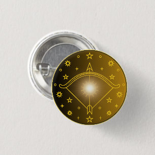 Chapa Redonda De 2,5 Cm Emblema Zodiacal Sagitario Símbolo Celeste Mínimo