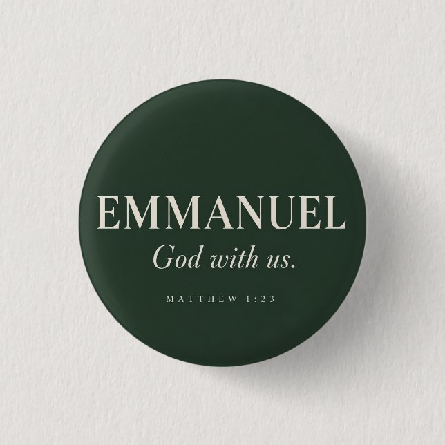 Chapa Redonda De 2,5 Cm EMMANUEL | Mateo 1:23 | Navidad  (Anverso)