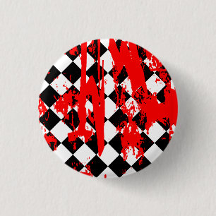 Chapa Redonda De 2,5 Cm Emo Argyle Paint Splatter