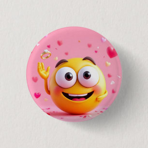 Chapa Redonda De 2,5 Cm Emoji Comprometido