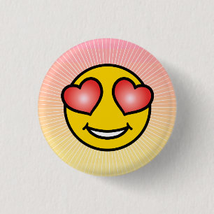 Chapa Redonda De 2,5 Cm Emoji de amor