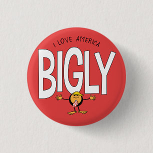 Chapa Redonda De 2,5 Cm Emoji Donald Trump - Amo a Estados Unidos Feo