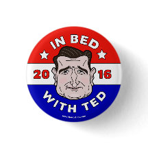 En cama con Ted, botón/perno de Ted Cruz 2016