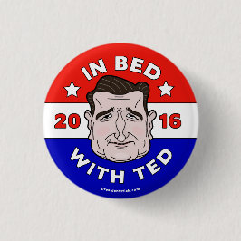 Chapa Redonda De 2,5 Cm En cama con Ted, botón/perno de Ted Cruz 2016