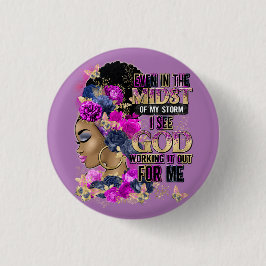 Chapa Redonda De 2,5 Cm En la piel morena de la reina negra Melanina