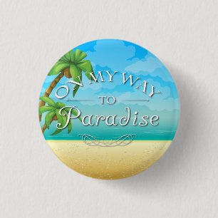 Chapa Redonda De 2,5 Cm En mi manera a la playa tropical del paraíso