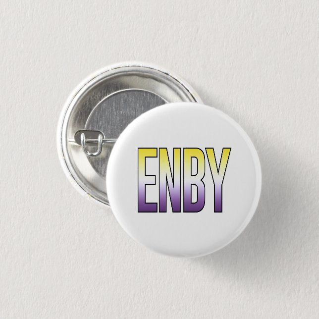 Chapa Redonda De 2,5 Cm ENBY - No binario (Anverso y reverso)