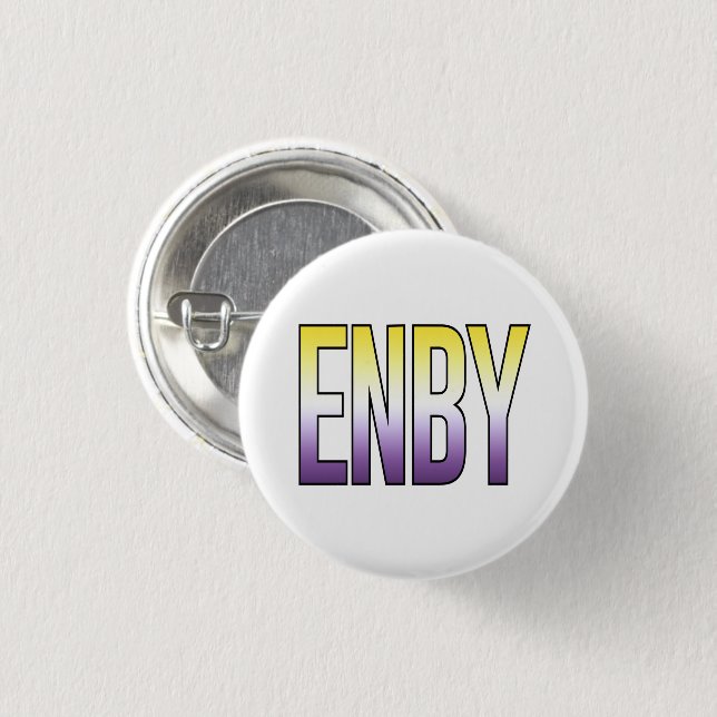 Chapa Redonda De 2,5 Cm ENBY - No binario (Anverso y reverso)