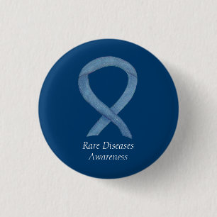 Chapa Redonda De 2,5 Cm Enfermedades raras Denim Awareness Pin