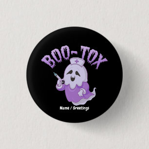 Chapa Redonda De 2,5 Cm  Enfermera fantasma divertida Boo-Tox Halloween Hu