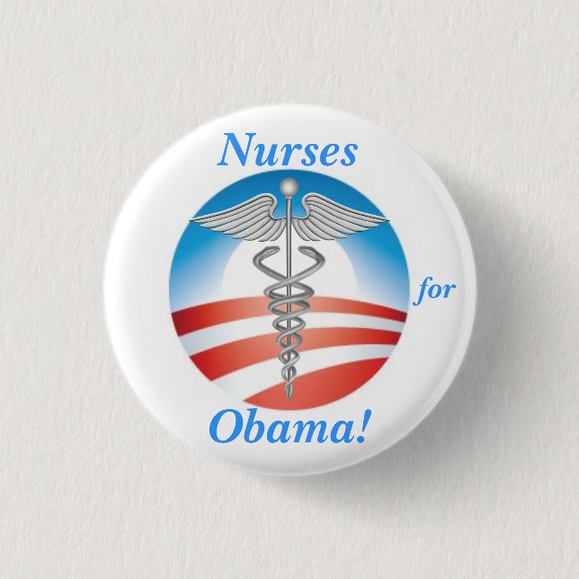 Chapa Redonda De 2,5 Cm ¡Enfermeras para Obama! (Anverso)