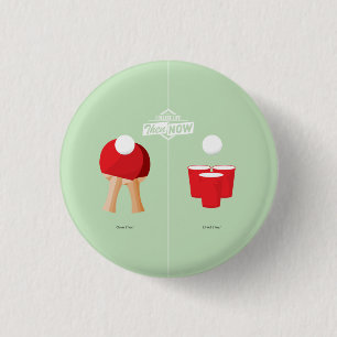 Chapa Redonda De 2,5 Cm Entonces y ahora: Ping-pong
