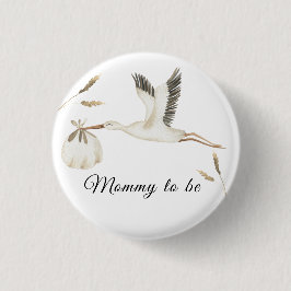 Chapa Redonda De 2,5 Cm Entrega especial Stork acuarela futura mamá