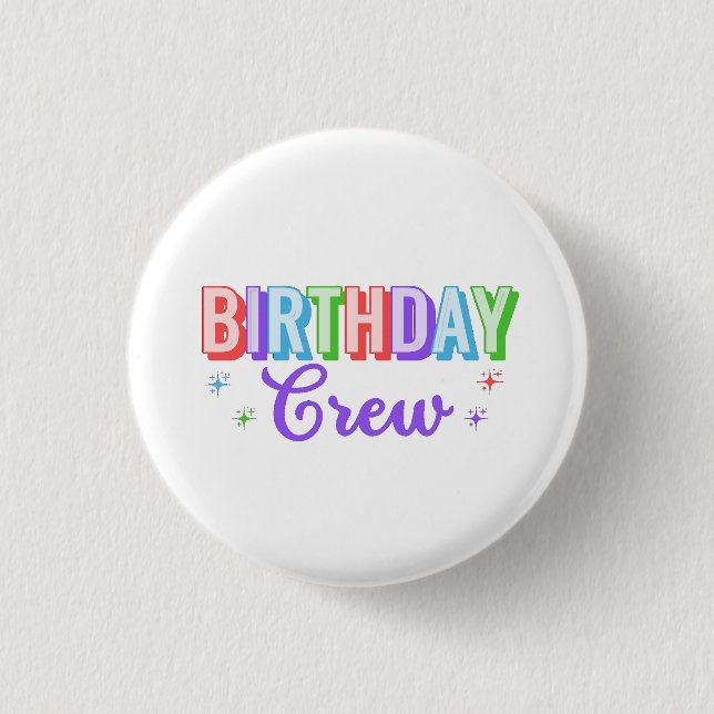 Chapa Redonda De 2,5 Cm Equipo de cumpleaños (Anverso)