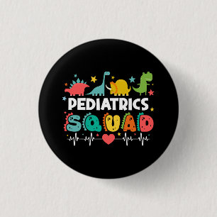 Chapa Redonda De 2,5 Cm Equipo de Pediatría Enfermera Dinosaurio Médico Di
