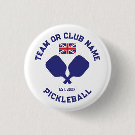 Chapa Redonda De 2,5 Cm Equipo del Club de Pickleball Reino Unido Bandera 