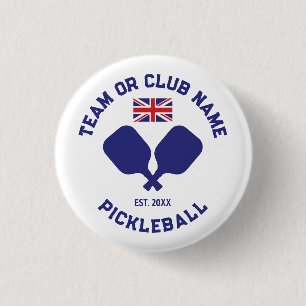 Chapa Redonda De 2,5 Cm Equipo del Club de Pickleball Reino Unido Bandera 