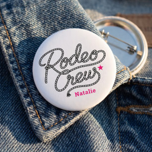 Chapa Redonda De 2,5 Cm Equipo del último rodeo rosa de la fiesta de Bach