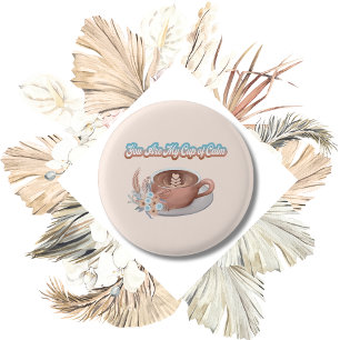Chapa Redonda De 2,5 Cm Eres Mi Taza de Calma Boho Latte