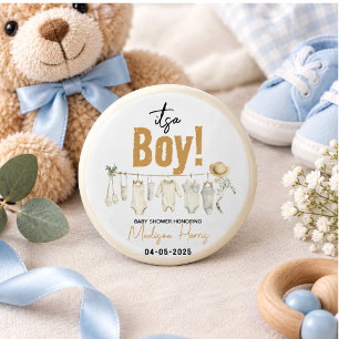 Chapa Redonda De 2,5 Cm ¡Es un Niño! Fiesta de Bebé Azul - Dulce y Encanta
