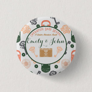 Chapa Redonda De 2,5 Cm Escape Room Gender Revelar Baby Shower