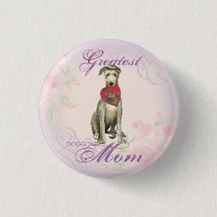 Chapa Redonda De 2,5 Cm Escocés Deerhound Heart Mom