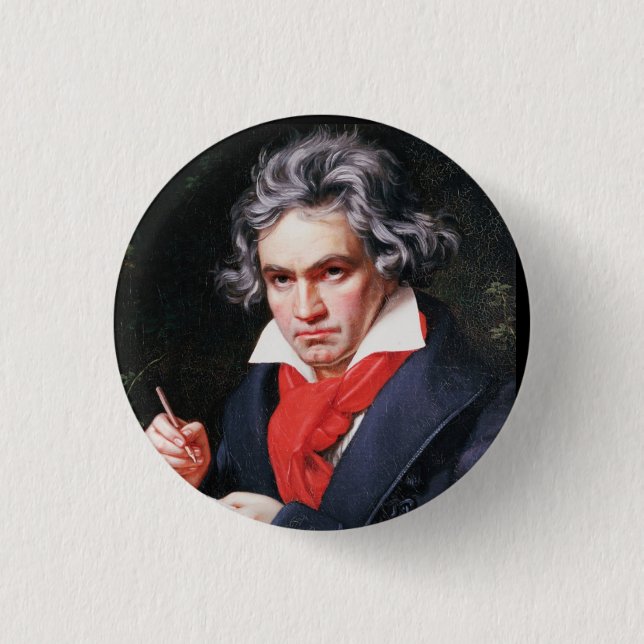 Chapa Redonda De 2,5 Cm Escritura de Beethoven (Anverso)