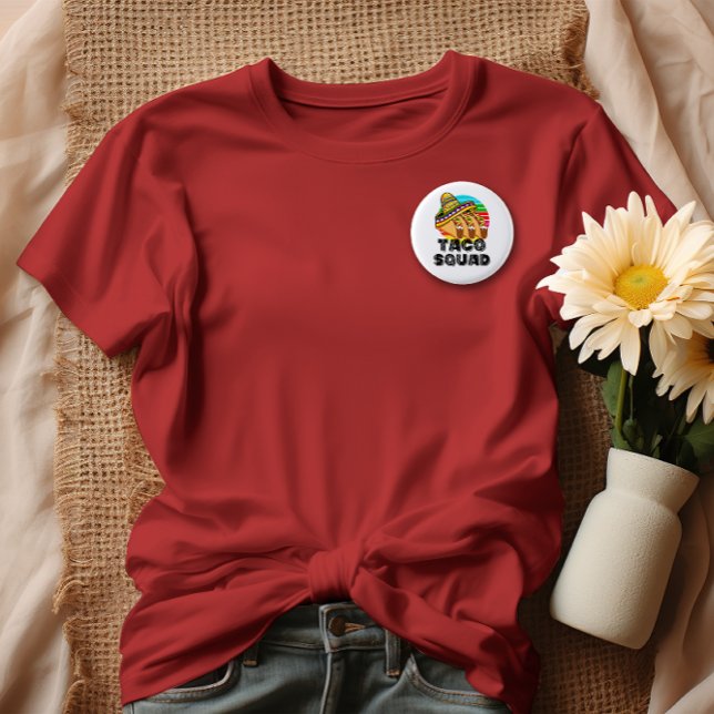 Chapa Redonda De 2,5 Cm Escuadrón del Taco, Cinco de Mayo (Taco Squad Button)